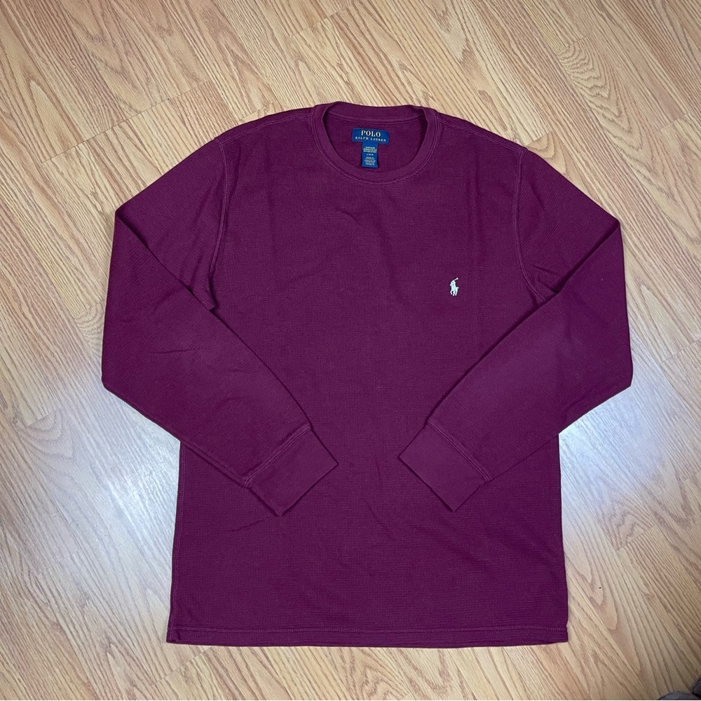 Polo by Ralph Lauren Men’s Waffle Knit Thermal Long Sleeve Sleepwear Shirt